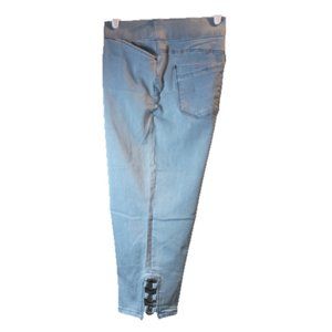 Intro Love the Fit Light Blue Pants Jeggings with Metal Accents at Ankle Sz16